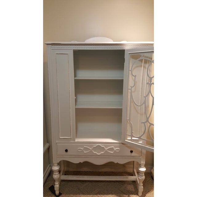 1920s Shabby Chic China Cabinet Hutch Linen Closet Pantry Storage