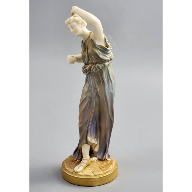 Porcelain Figure of Grecian Maiden from Royal Worcester, 1928 For Sale - Image 3 of 13