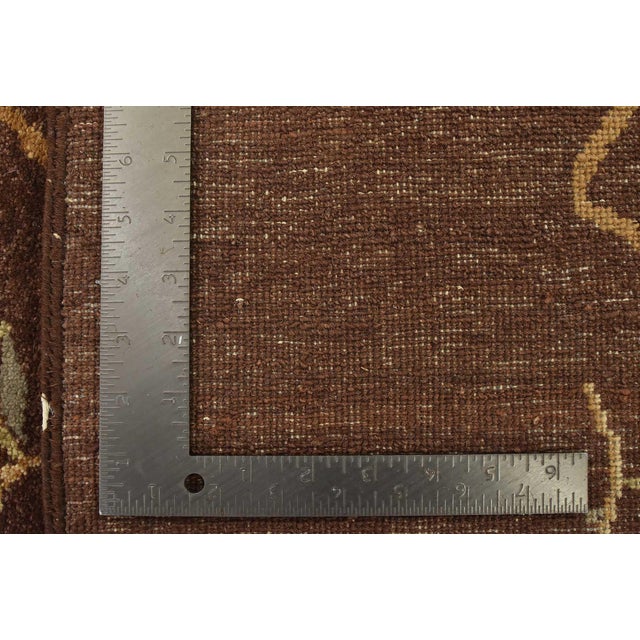 Aubusson Rug 9’11” X 13’5” Brown Wool Traditional Hand-Knotted Oriental Carpet For Sale - Image 15 of 15