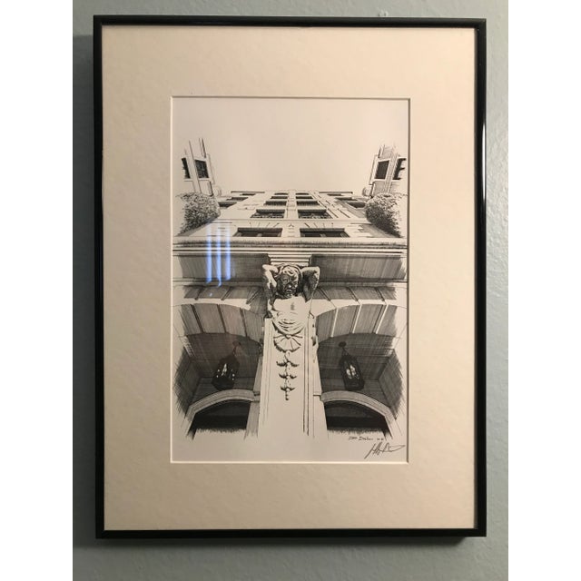 Paper Original "Country Club Manor Column" Signed Lithographic Print by Jeff DiCicco For Sale - Image 7 of 7