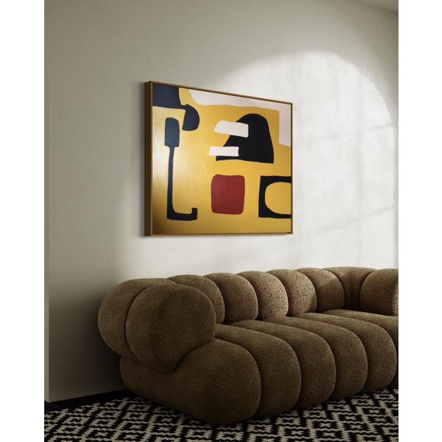 Add a touch of boldness and refinement to your interior with this original abstract painting, featuring organic shapes in...