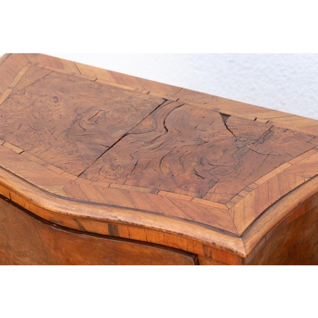 Pair of Mid Century Burr Walnut Italian Nightstands For Sale - Image 9 of 12