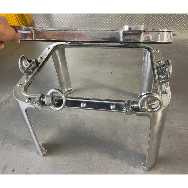 Late 20th Century Porthole Window Mirrored End Table, Custom, Nautical, Vintage, Aluminum For Sale - Image 5 of 12