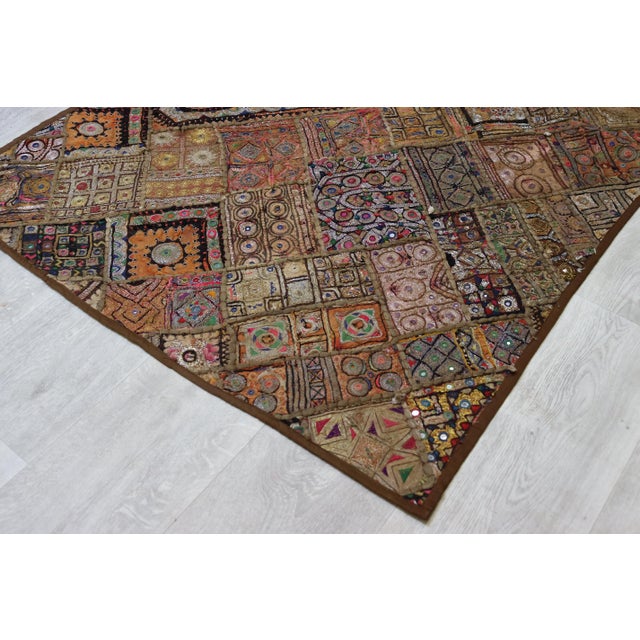 Vintage Embroidered Wall Hung Patchwork Tapestry, Kutch, India For Sale - Image 13 of 18