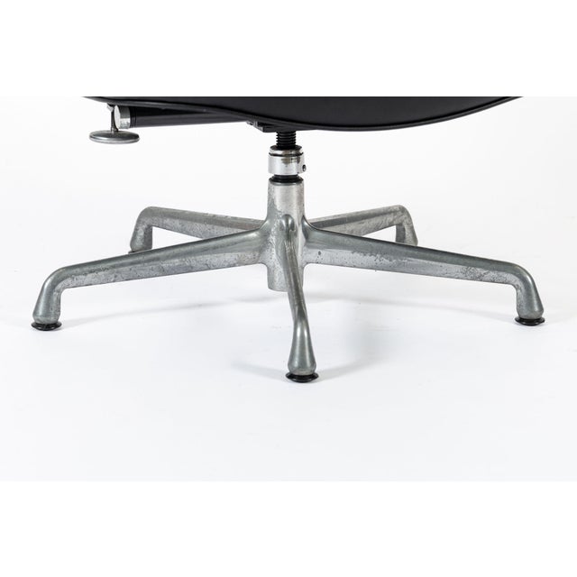 Pair Eames Herman Miller Time Life Black Leather Office Chairs For Sale - Image 9 of 11