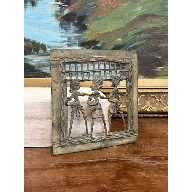 Tribal 1970s Primitive Possibly Brass Tribal Wall Decor Art Piece For Sale - Image 3 of 7