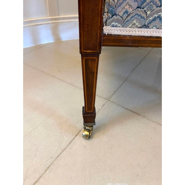 Antique Edwardian Mahogany Bergère Wing Armchair, 1900 For Sale - Image 6 of 11