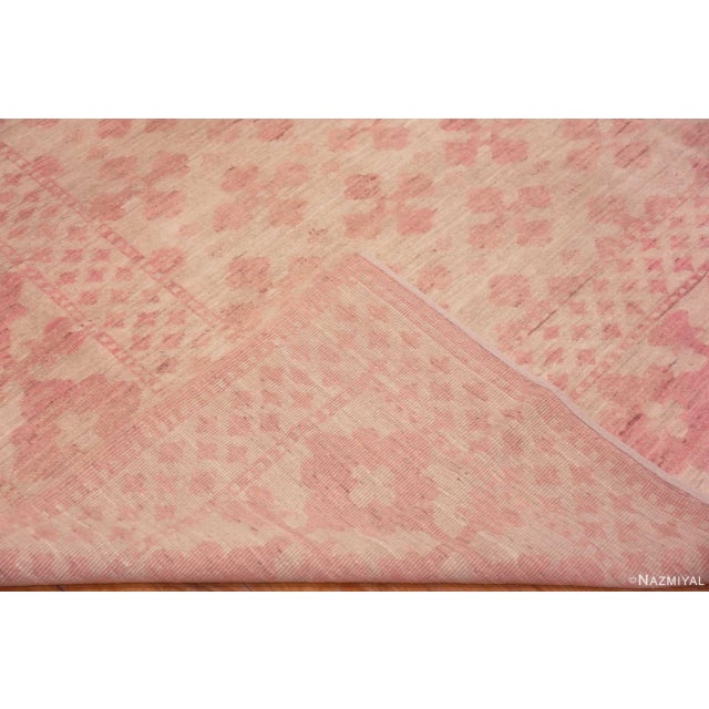 Textile Nazmiyal Collection Ivory and Coral Tribal Geometric Modern Long Narrow Area Area Rug For Sale - Image 7 of 7