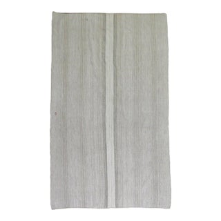 Mid 20th Century Ivory Gray Minimalist Turkish Kilim For Sale