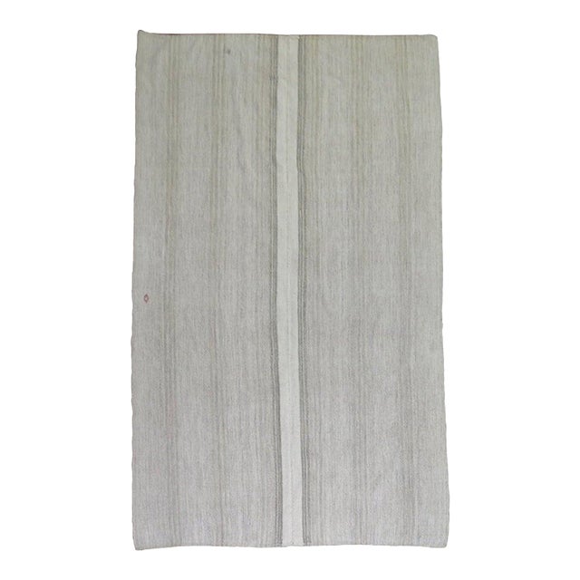 Mid 20th Century Ivory Gray Minimalist Turkish Kilim For Sale