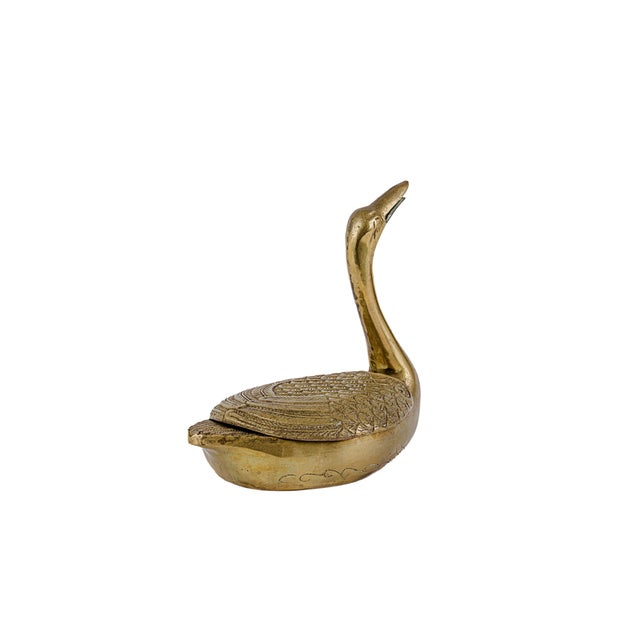 Vintage Brass Swan Trinket Box For Sale In Tulsa - Image 6 of 12