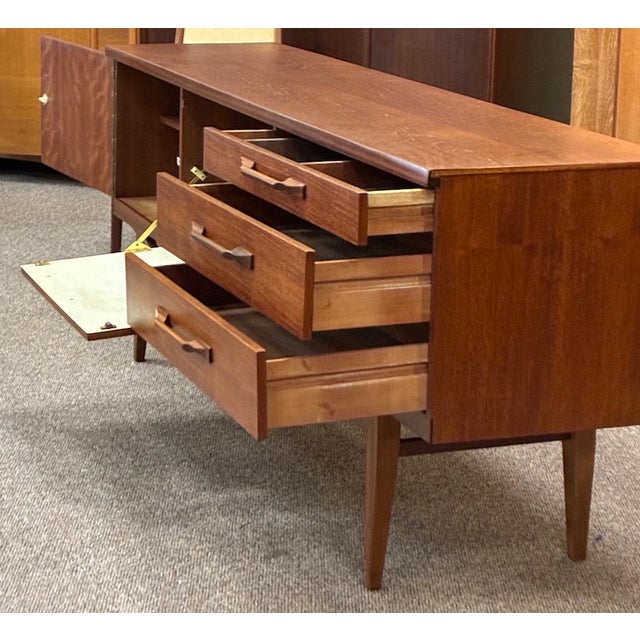 Mid 20th Century Mid Century Modern Teak Credenza on Elevated Trestle Base c.1960 For Sale - Image 5 of 8