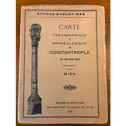 Title: Byzance–Constantinople: Archaeological & Topographical Map by MISN, 1938 : A rare and visually compelling...
