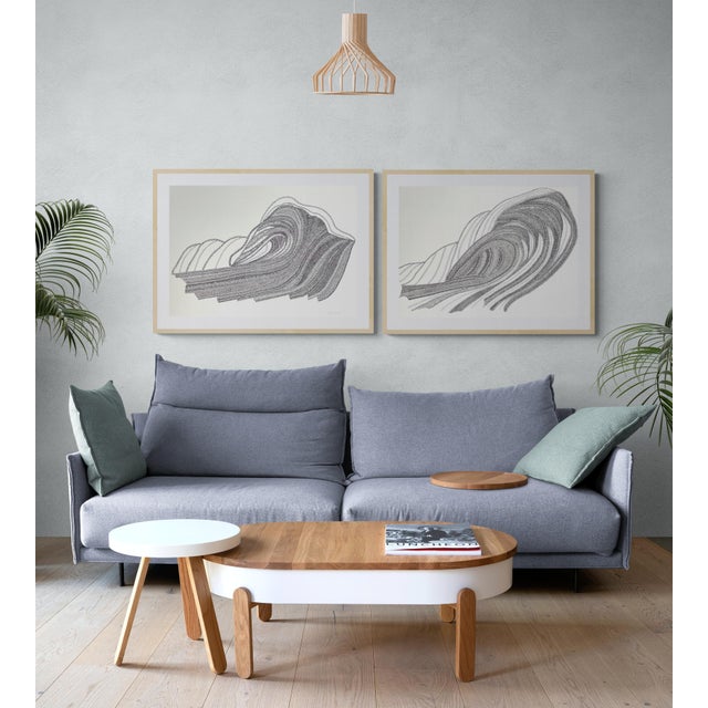 Original Contemporary Minimalist Abstract Wave Drawing 1 by Sarah Vaaler For Sale - Image 4 of 4