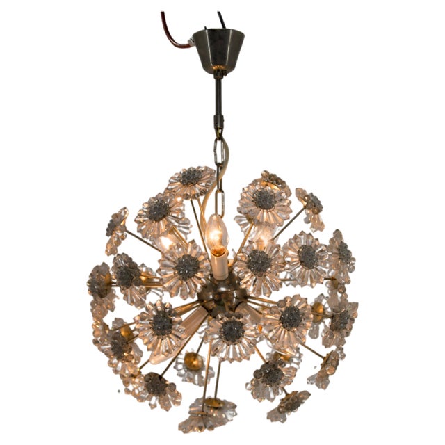 Dandelion Chandelier by Preciosa, 1970s For Sale