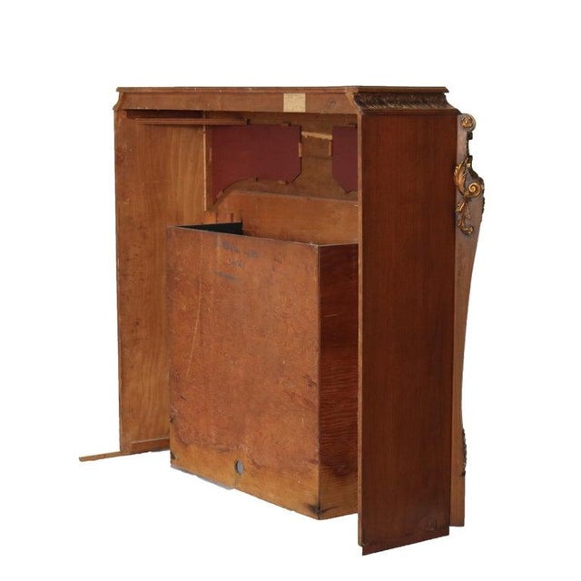 Antique French Louis XV Style Foliage Carved Walnut & Gilt Fireplace Mantle For Sale - Image 13 of 14