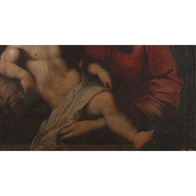 Baroque French School Artist, Virgin and Child, Early 17th Century, Oil on Canvas For Sale - Image 3 of 6