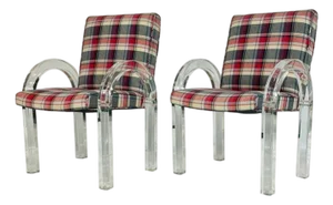 Pair of Lucite “Waterfall” Armchairs by Charles Hollis Jones, Signed 1972