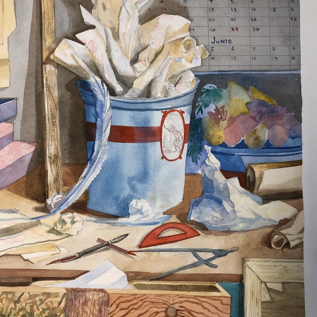 Original painting on heavy paper Signed bottom right image size 18 x 26 Unframed