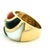 1990s Italian 14k Gold Mother-of-Pearl, Carnelian, Onyx & Diamond Statement Ring, Size 6.5 For Sale In Miami - Image 6 of 13
