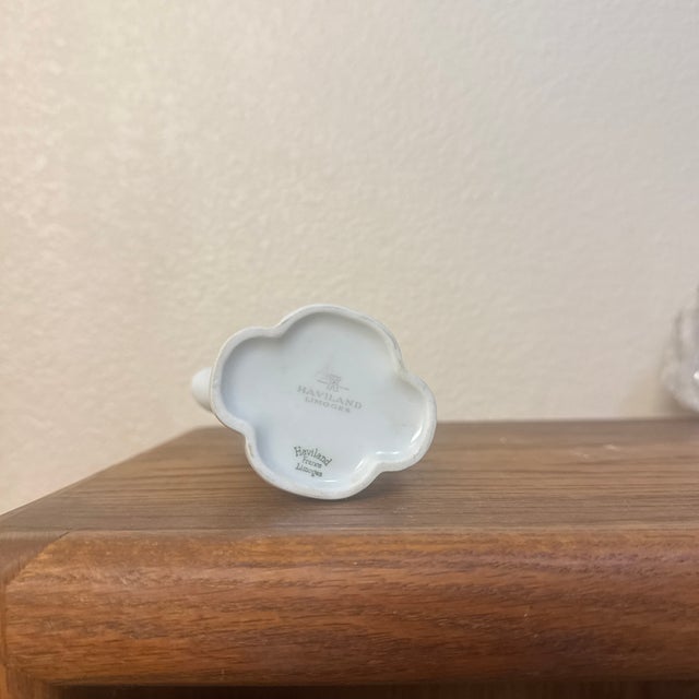Cornflower Blue Vintage Haviland Limoges "Margaux" Porcelain Creamer Pitcher For Sale - Image 8 of 10