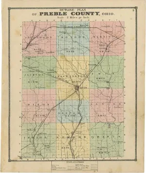 Antique Map of Preble County Ohio by Titus, 1871