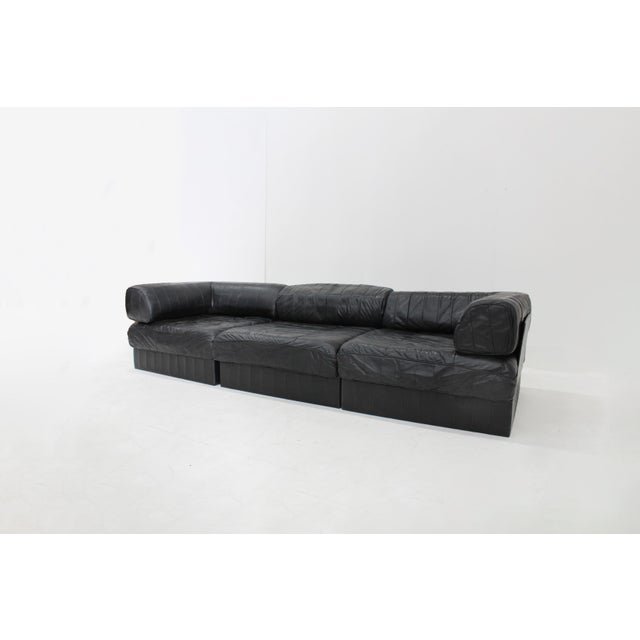 DS 88 Modular Sofa in Black Leather from de Sede, 1970s, Set of 3 For Sale - Image 10 of 15