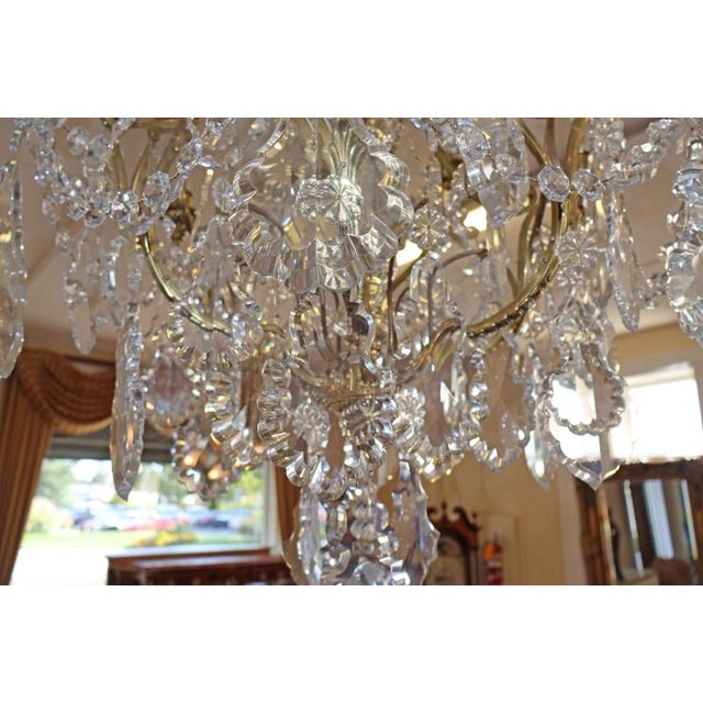 Late 19th Century French Louis XV Style Brass & Crystal 12 Light Cage Chandelier For Sale - Image 16 of 18