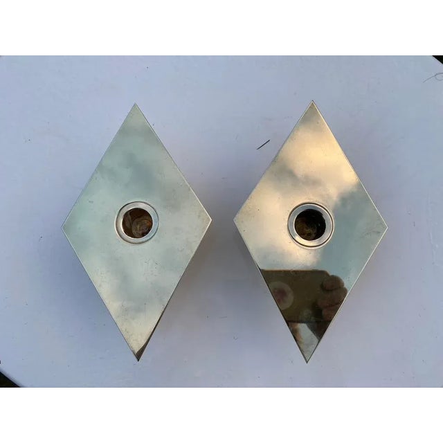 Gold Brass Candlesticks by Sigurd Persson, Set of 2 For Sale - Image 8 of 8