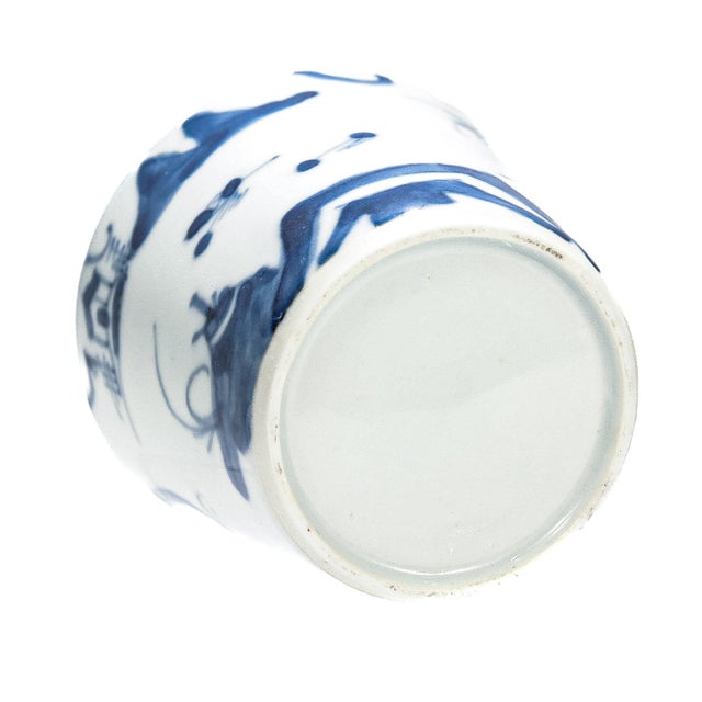 Antique Blue & White Chinese Export Canton Porcelain Wine Beaker or Cup For Sale - Image 9 of 9