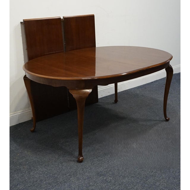 Brown Late 20th Century Drexel Heritage Carleton Cherry Collection Traditional Queen Anne Style Dining Table For Sale - Image 8 of 12