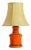 1960s Orange Ceramic Table Lamp with Cocoon Shade | Made in Italy For Sale