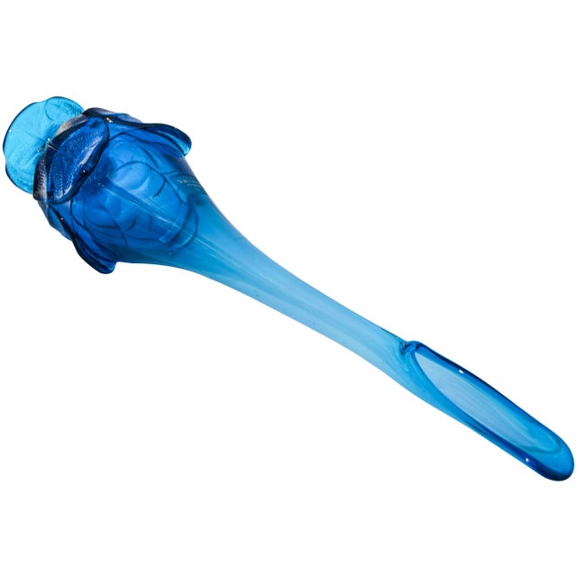 Mid 20th Century Midcentury Handmade Blue Vase For Sale - Image 5 of 7