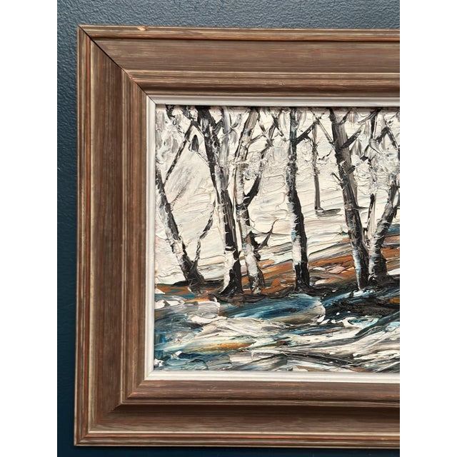 Original Oil on Panel – “Forest in Winter” – Signed – Vintage & Framed – 76 × 38 cm (29.9" × 15") incl. frame An original...
