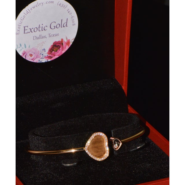 Authentic Chopard Happy Hearts James Bond 007 Limited Edition 18k Rose Gold Diamond Bangle Bracelet For Sale - Image 15 of 15