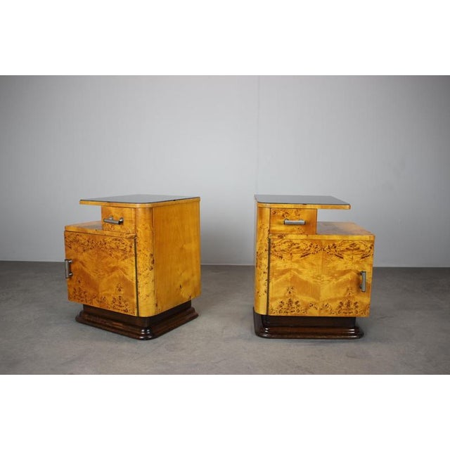 1950s Mid-Century Modern Bedside Tables by Jindřich Halabala, Czechoslovakia, 1950s, Set of 2 For Sale - Image 5 of 18