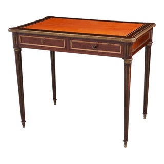 19th Century French Louis XVI Style Mahogany Writing Desk For Sale
