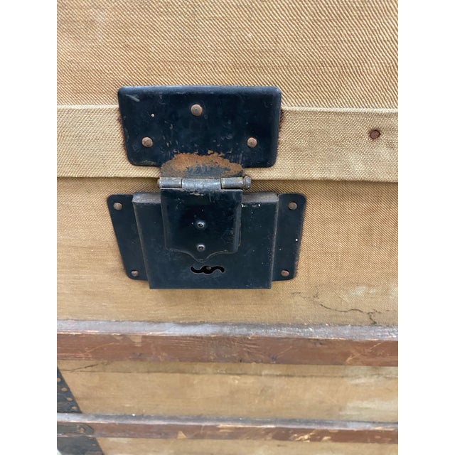 Italian Antique Travel Trunk With Stickers For Sale - Image 10 of 13