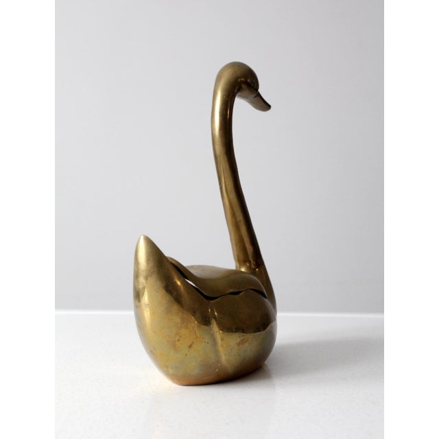 Mid Century Brass Swan Box For Sale - Image 9 of 12