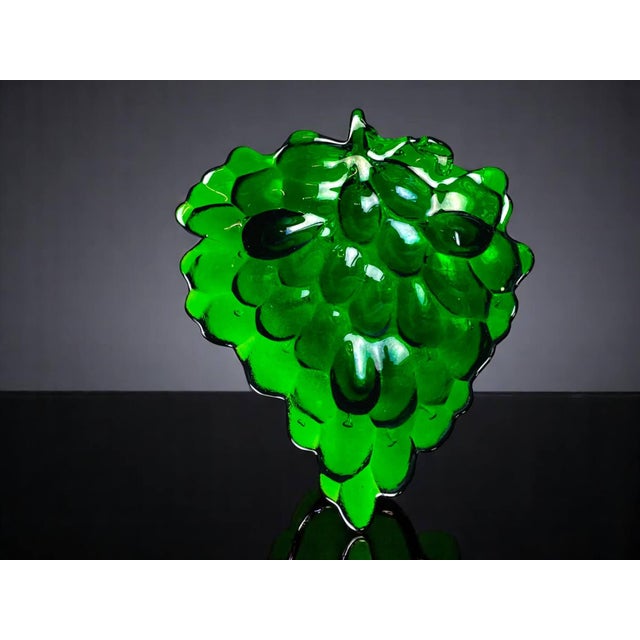 Green Depression Glass Style Grape Shaped Vase For Sale - Image 9 of 11
