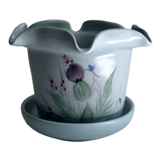 Late 20th Century Buchan Thistleware Fluted Cachepot Planter For Sale