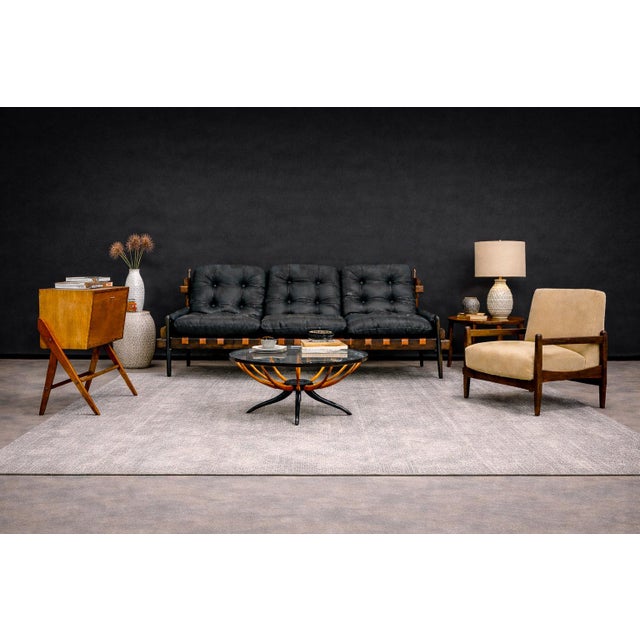 Armchair in Imbuia Wood & Mohair, Michel Arnoult, 1960s For Sale - Image 10 of 10