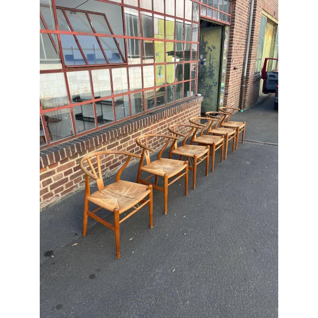 Vintage Wishbone Chairs by Hans Wegner for Carl Hansen, 1960s, Set of 6 For Sale - Image 10 of 10
