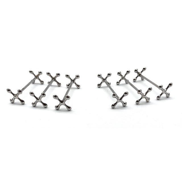 Vintage Space Age Silver-Plated Knife Rest Jacks from WMF, 1960s, Set of 6 For Sale - Image 3 of 18