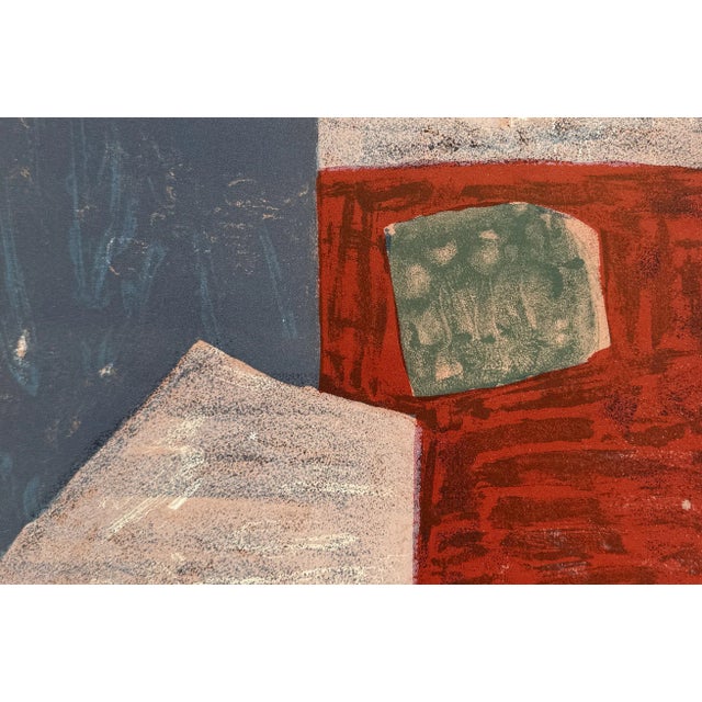 Modern Serge Poliakoff, Pink, Red and Blue Composition, 1958, Original Lithograph For Sale - Image 3 of 7