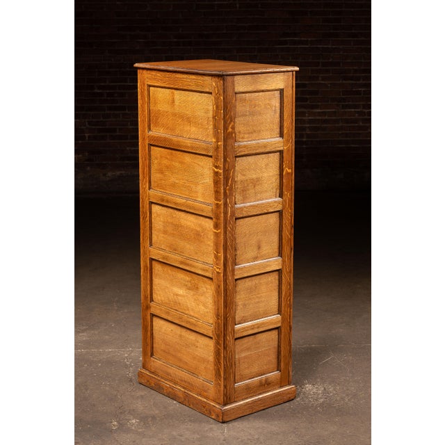 Early 20th Century Antique Oak Vertical File Cabinet With Document Drawers by Library Bureau For Sale - Image 5 of 16