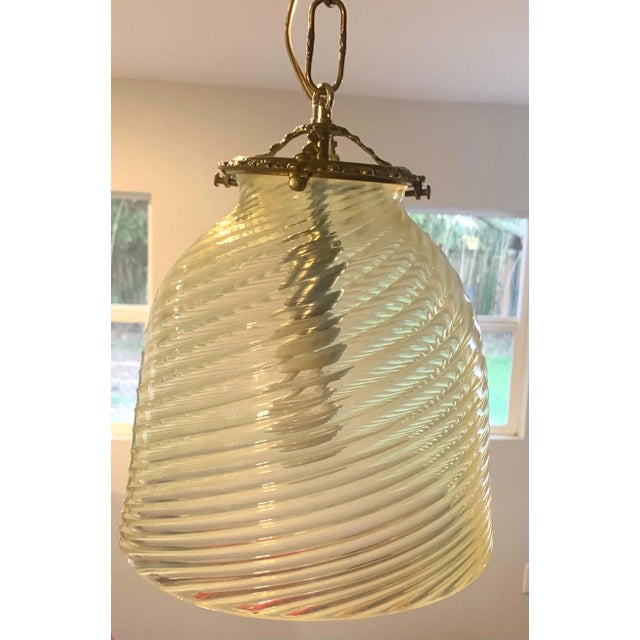 Mid-Century Murano Opalescent Glass Hanging Pendant Light. For Sale In Charleston - Image 6 of 9