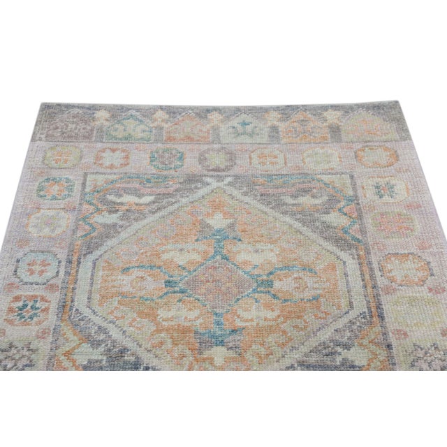Textile Modern Turkish Oushak Rug 3'1" x 6'7" For Sale - Image 7 of 10