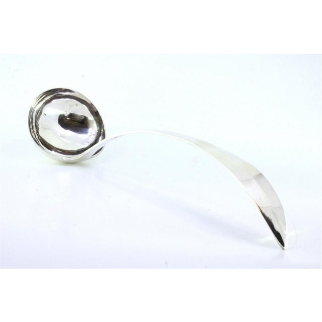 Silver Soup Ladle with Curved Trim Handle For Sale - Image 5 of 6