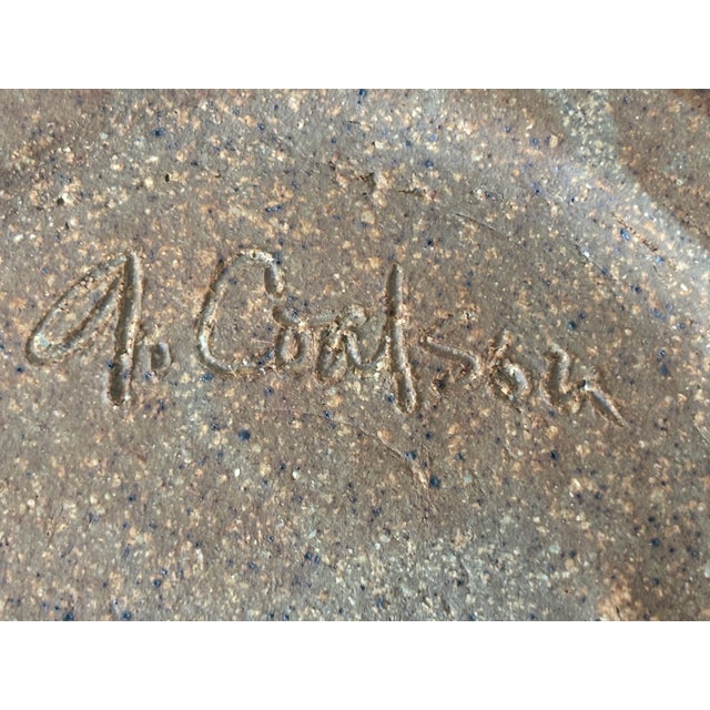 Vintage Mid Century Studio Art Pottery With Brown & Sage Glaze, Set of 3 For Sale In San Diego - Image 6 of 7